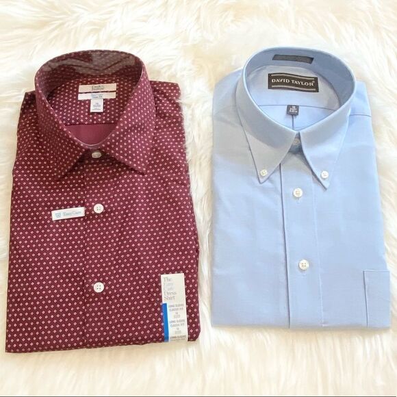 NWT David Taylor Croft & Barrow easy care button down dress shirt Medium NWT - Picture 1 of 7